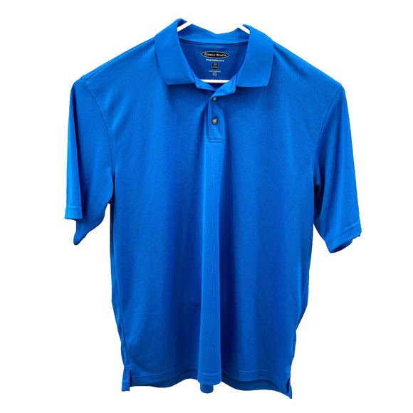 Pebble Beach Performance Men Shirt XL Blue Polo Golf - Picture 1 of 10